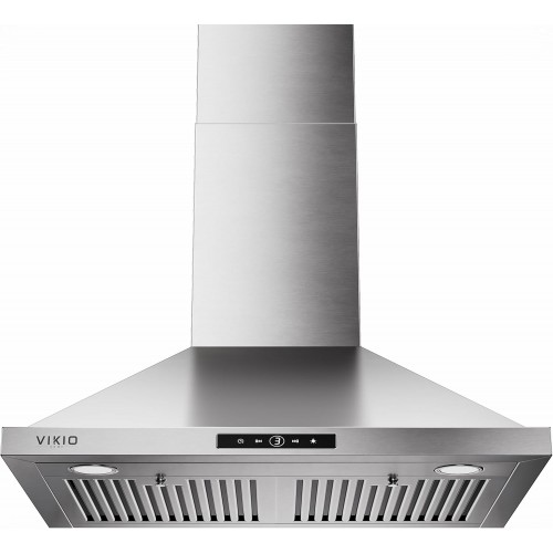 Wall Mount Range Hood 30 inch, 580 CFM, Ducted/Ductless Convertible, Stainless Steel Kitchen Vent Hood with 3-Speed Fan and LED Lights Wall Mount Range Hood 30 inch, 580 CFM, Ducted/Ductless Convertible, Stainless Steel Kitchen Vent Hood with 3-Speed Fan and LED Lights