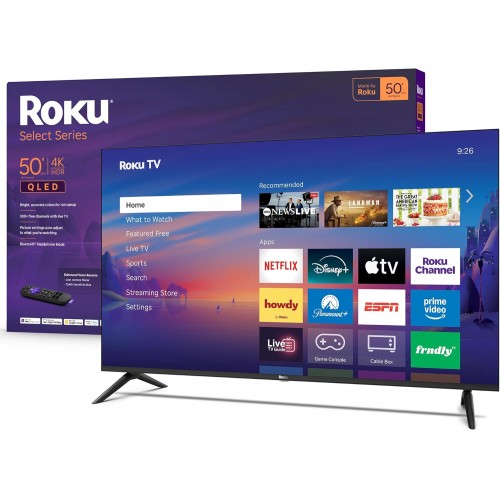 Smart TV 2026 – 50-Inch Select Series, 4K QLED TV – Roku TV with Voice Remote – Flat Screen QLED Television with Wi-Fi for Streaming Live Local News, Sports, & Movies – Bluetooth Headphone Mode Smart TV 2026 – 50-Inch Select Series, 4K QLED TV – Roku TV with Voice Remote – Flat Screen QLED Television with Wi-Fi for Streaming Live Local News, Sports, & Movies – Bluetooth Headphone Mode