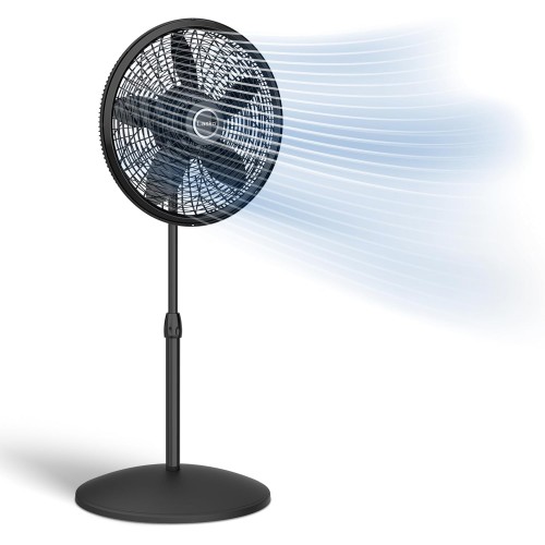 Pedestal Fan, Oscillating Fan for Bedroom with Adjustable Height and 3 Cooling Speeds, Portable, 18", Black, 1827 Pedestal Fan, Oscillating Fan for Bedroom with Adjustable Height and 3 Cooling Speeds, Portable, 18", Black, 1827