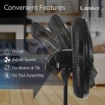 Pedestal Fan, Oscillating Fan for Bedroom with Adjustable Height and 3 Cooling Speeds, Portable, 18", Black, 1827 Pedestal Fan, Oscillating Fan for Bedroom with Adjustable Height and 3 Cooling Speeds, Portable, 18", Black, 1827